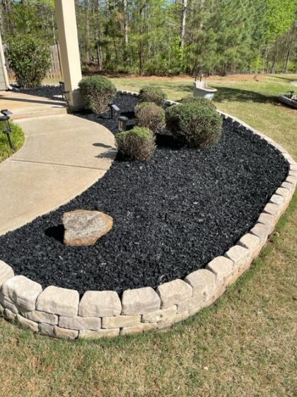 Mulch borders and rock yard ideas