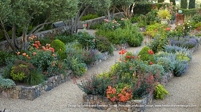 Stone lined flower bed ideas
